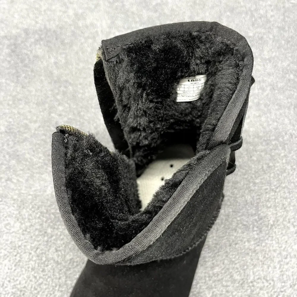 Lamo‎ Boots Womens 8 Black Water Stain Resistant Suede Kitt Zipped winter